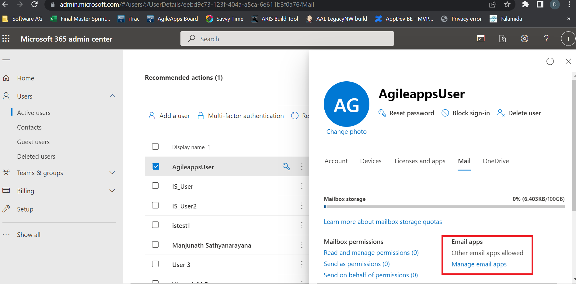 Microsoft Admin Console Email Apps Section.png